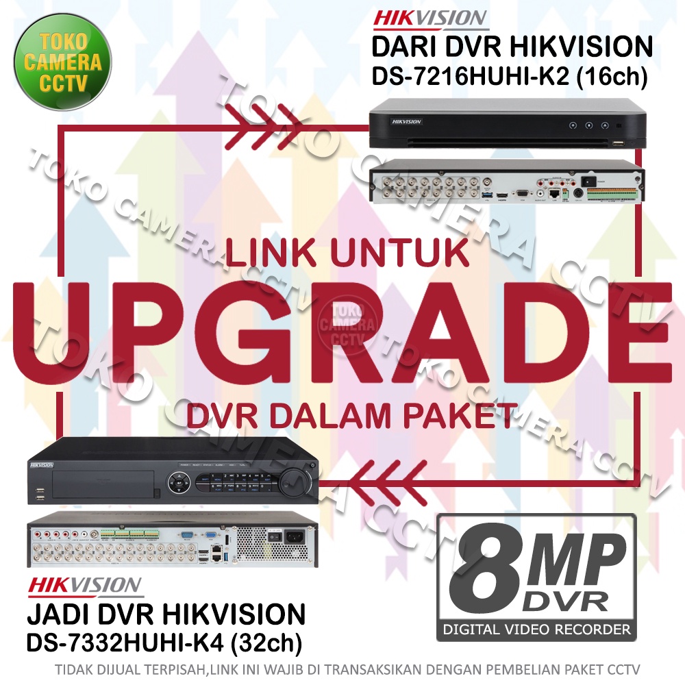 UPGRADE DVR HIKVISION 16 MENJADI 32 CHANNEL 8MP