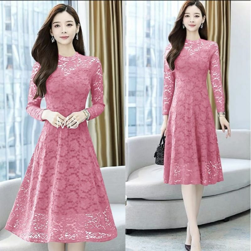 Dress Brukat Wanita Kekinian ERNESTA Dress Pendek Lengan Panjang Premium Dress Brukat Party Dress / 
