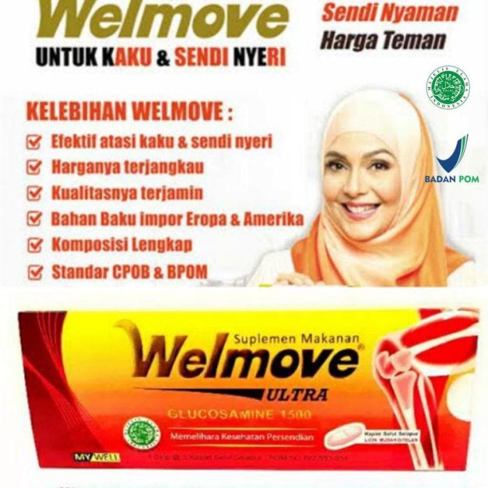 WELMOVE ULTRA GLUCOSAMINE VITAMIN KESEHATAN PERSENDIAN / SENDI SEHAT / ISI 5 KAPLET