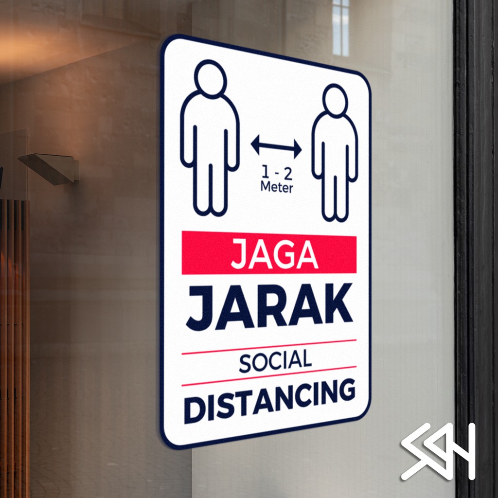

A4 | Stiker Peringatan | Sticker Warning Sign | JAGA JARAK