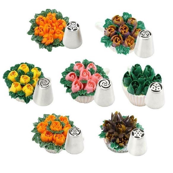 Russian Tulip Icing Piping Nozzles (7pcs)