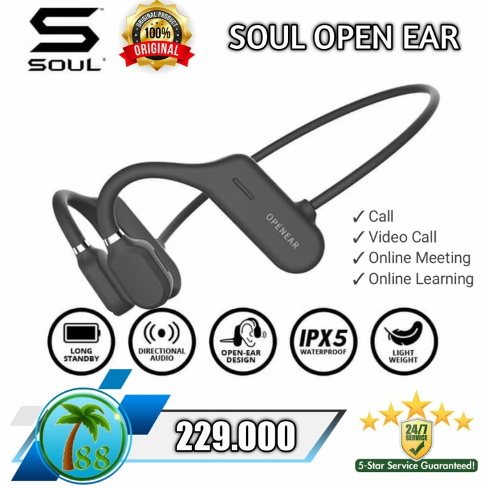 Limited - Soul Open Ear Bluetooth 5 Air Conduction Headphone Speaker Waterproof