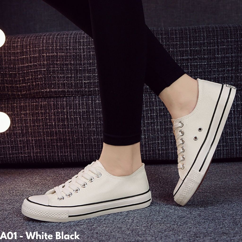 SEPATU SNEAKERS WANITA PRIA IMPORT CANVAS CLASSIC NYAMAN DIPAKAI KASUAL SEKOLAH TRAVELLING HANGOUT MALL A01