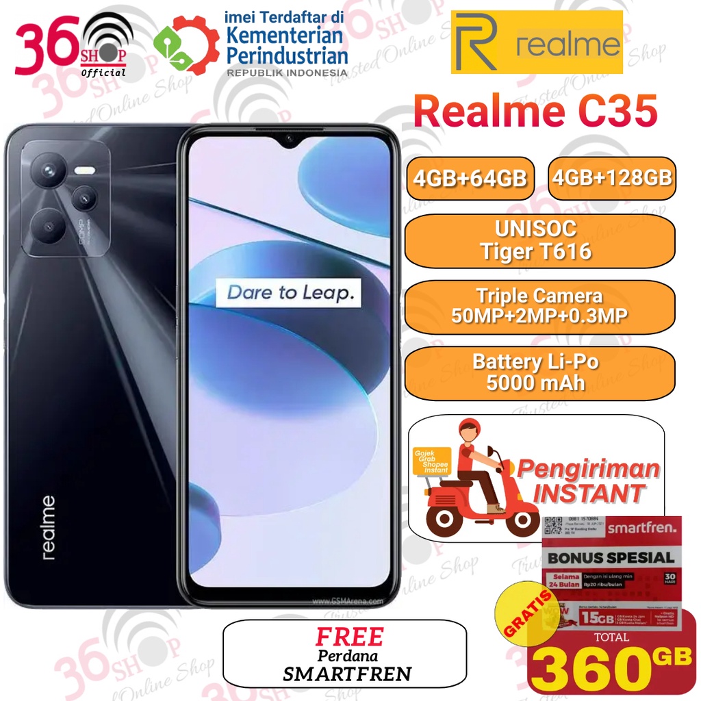 Realme C35 4GB+64GB - 4GB+128GB Garansi Resmi 1Tahun
