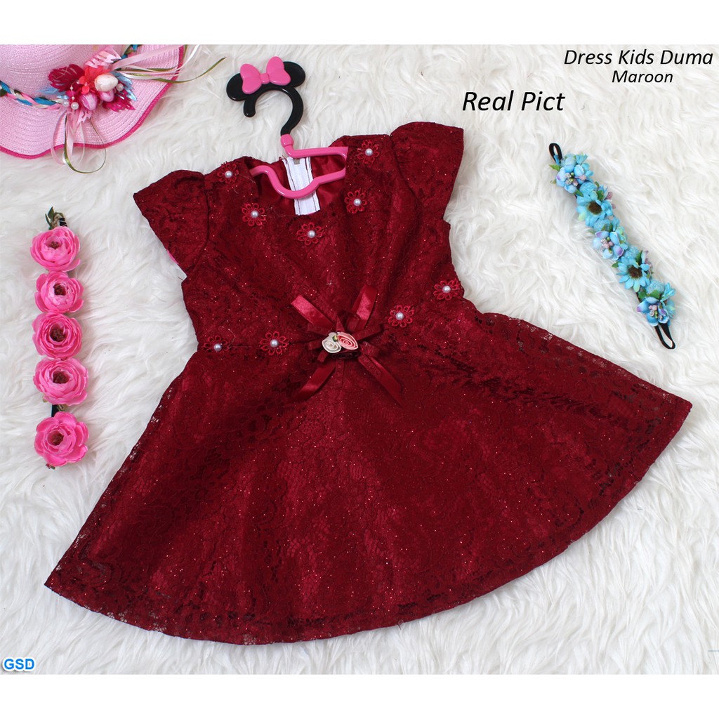 Dress Kids Duma/Kebaya Anak Motif Bunga/Baju Dress Import Terbaru/Cantik/Baju Bayi Pesta