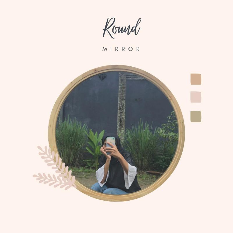 round mirror / cermin bulat dekorasi
