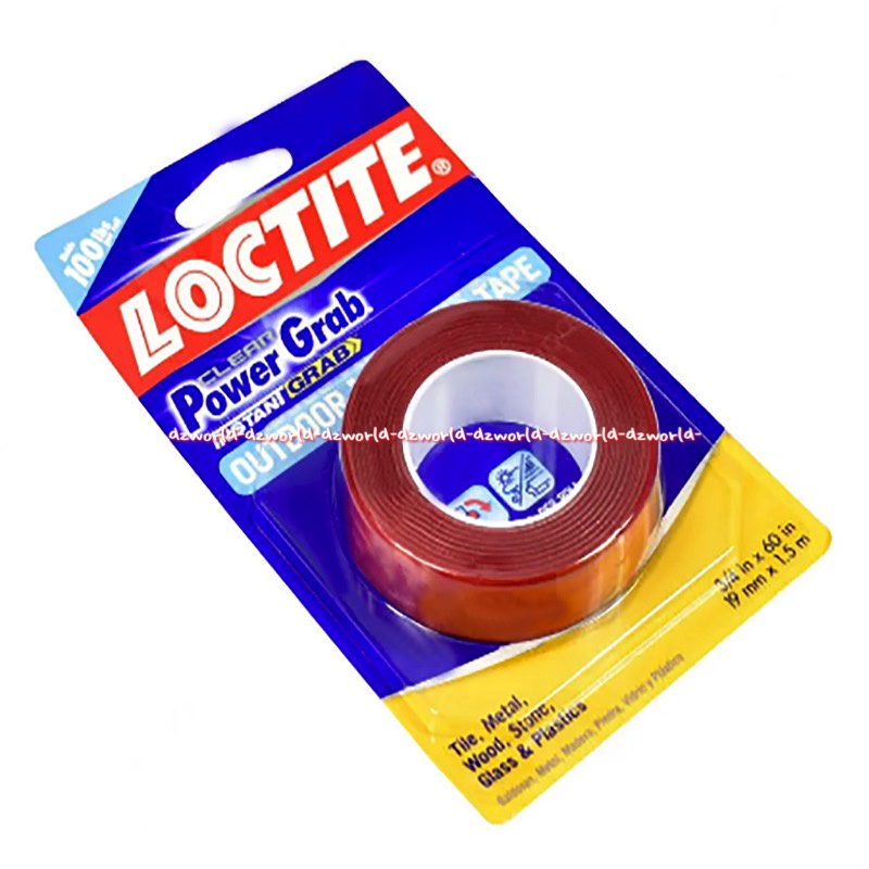 Loctite Clear Power Grab Instant Outdoor Mounting Tape Double Tape Double Tip Kuat Untuk Bahan Besi Ubin Kayu Batu Kaca Plastik Loktite Doubletape Isolasi Luar Ruangan Kuat