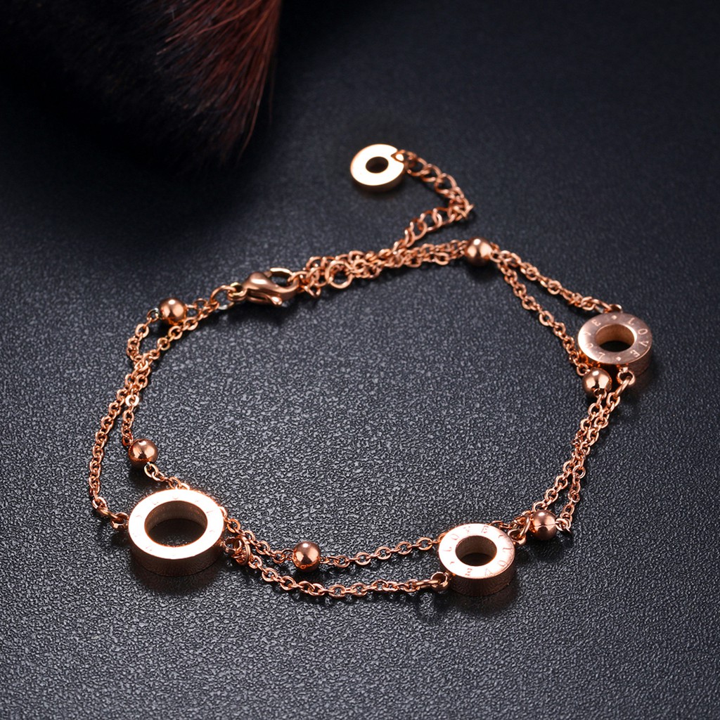 Gelang Bracelet Wanita Aksesoris Titanium Korea Cocok Hadiah GK039 rose gold trendy sederhana murah