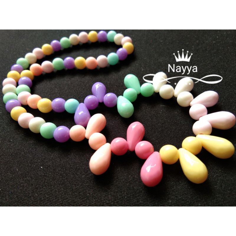 kalung imitasi  anak perempuan manik manik warna warni murah
