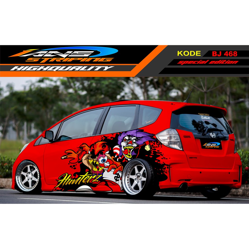 DECAL STICKER MOBIL JAZZ, BRIO, YARIS, AGYA, SWIFT, SIGRA / VARIASI STICKER MOBIL TASMANIA / STIKER