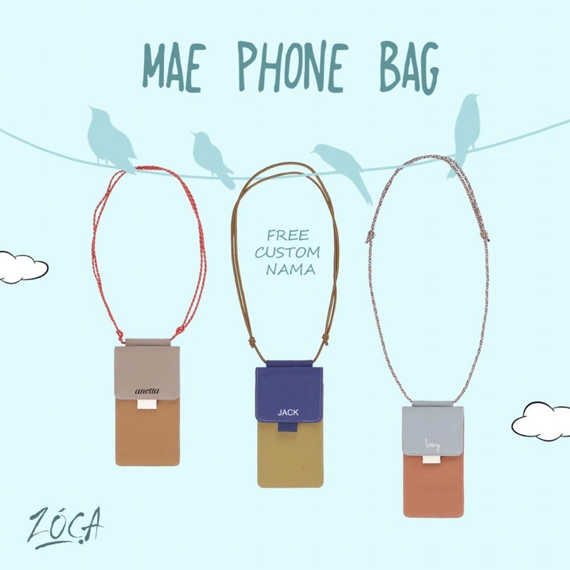 MAE TAS SELEMPANG HANDPHONE  (CUSTOM NAMA)
