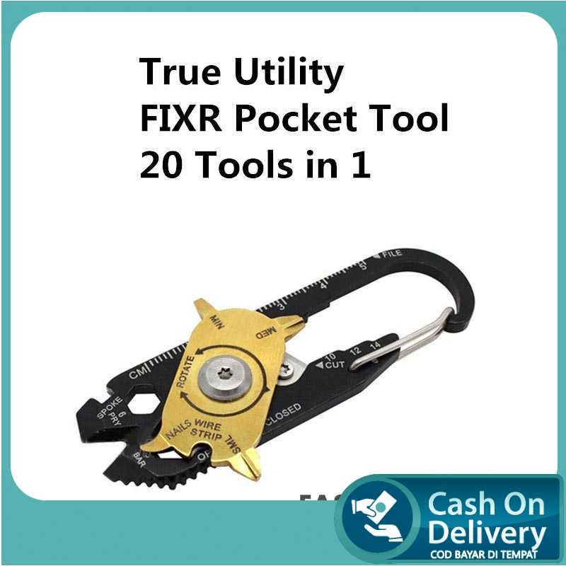 Gantungan Kunci Motor Mobil Multifungsi 20 In 1 EDC Survival Tool