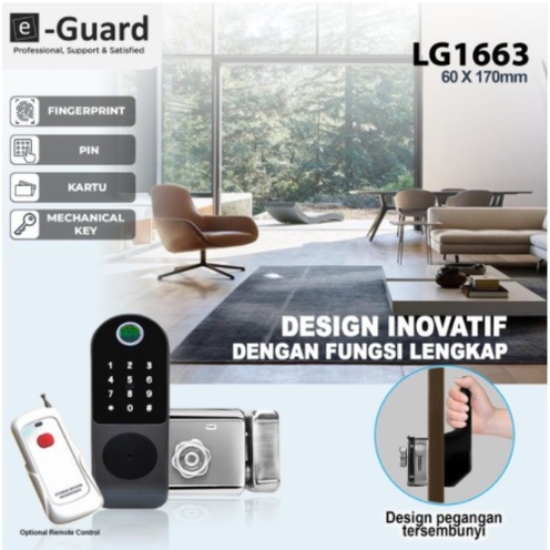 e-Guard Kunci Pintu Fingerprint Digital Smart Door Lock LG1663 Kost