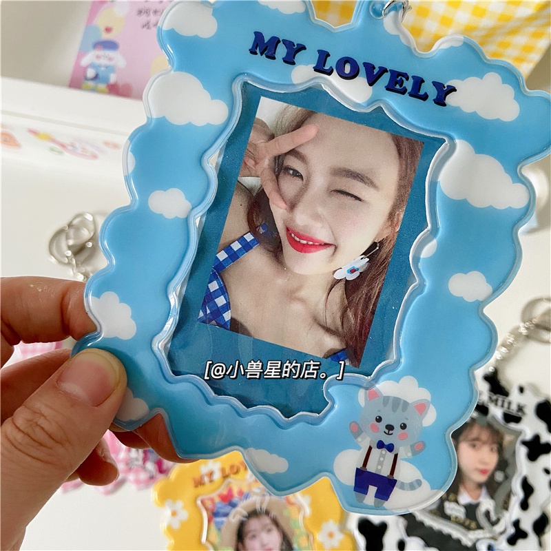 Star card 3 Inch 4 inch photo pendant key ring decoration bag card set meal card certificate card clip