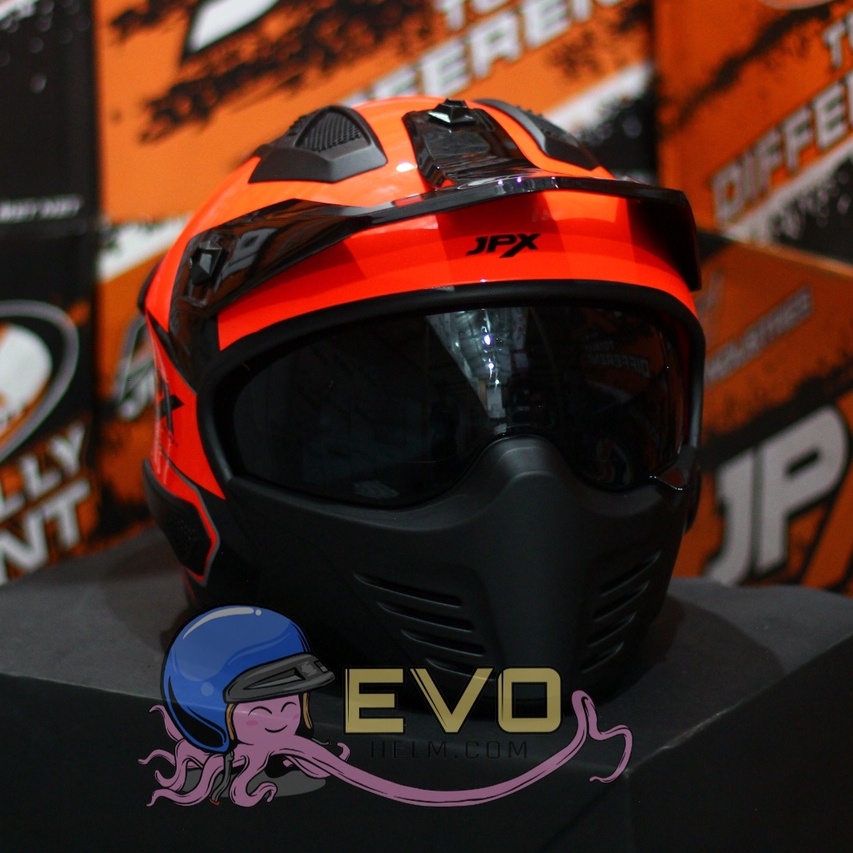 HELM JPX MX 726-R SOLID GLOSS (ONGKIR TERMURAH 2KG)