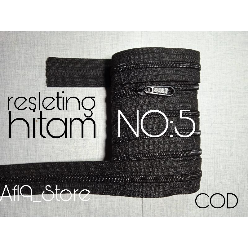 Resleting per 1 meter no Lima 5 Hitam Alat aksesoris tas murah Cod