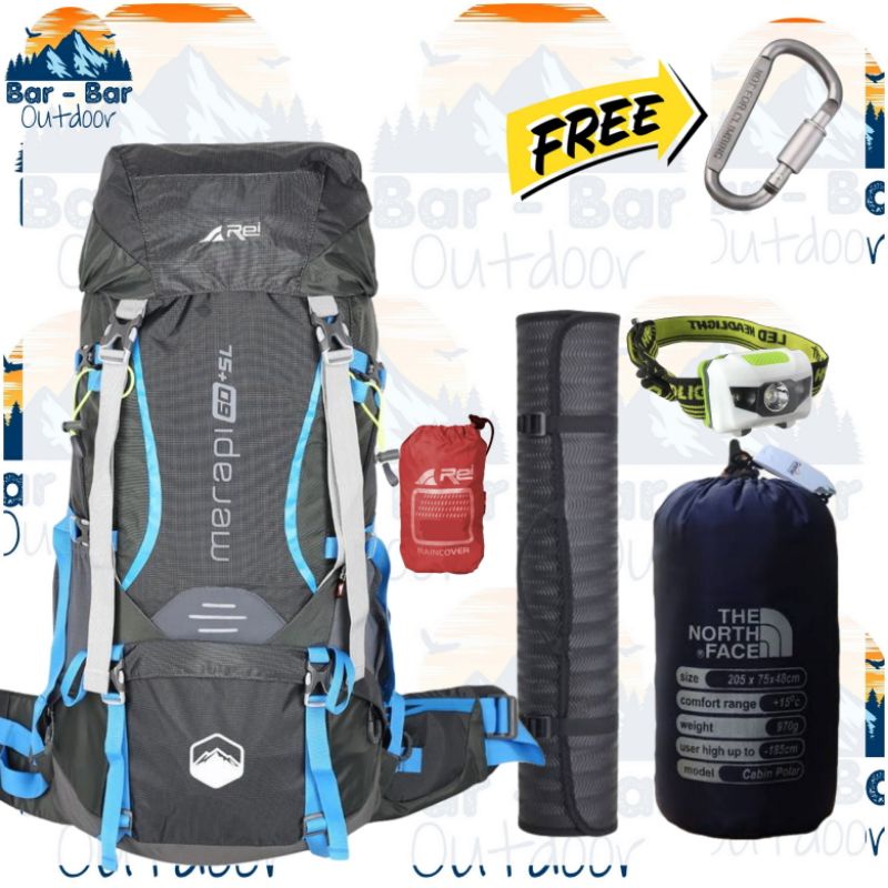 Paket Murah Peralatan Gunung Tas Gunung Tas Outdoor Carrier Arei Rei Merapi 60+5L
