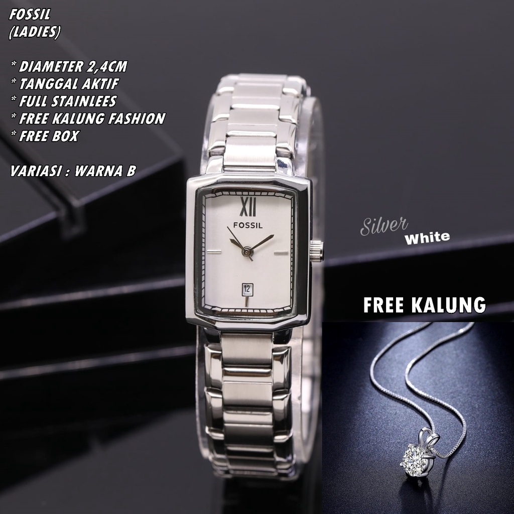 JAM TANGAN WANITA FASHION RANTAI BODY SEGI TANGGAL AKTIF FREE KALUNG