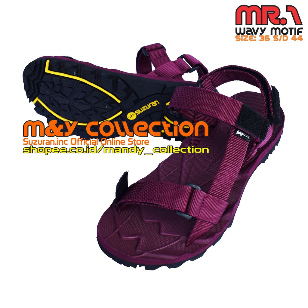 SUZURAN Sandal Slop Maroon