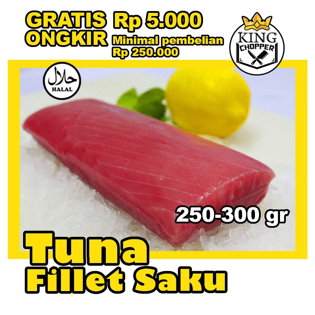 

IKAN TUNA SAKU FILLET STEAK LOIN FRESH FROZEN BEKU SEGAR PREMIUM BONELESS MURAH PARCEL FISH 500 1