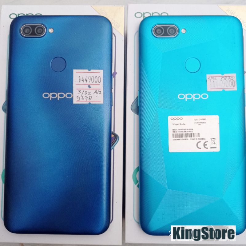 Oppo A17 4/64 &amp; A12 3/32 fullset - Second original - garansi resmi