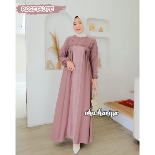 AGNIA DRESS ORI AKU KARISSA/KONDANGAN/GAMIS BRUKAT/PAKAIAN WANITA MUSLIM