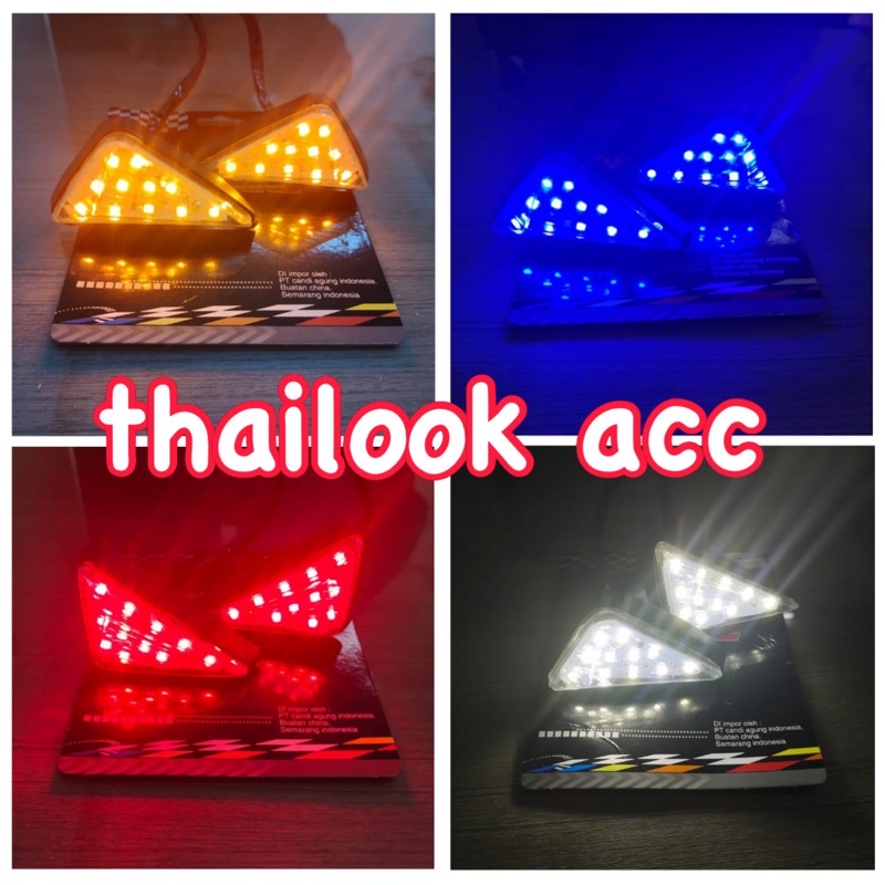 Sen Tempel Lampu Sein Tempel Segitiga LED Universal Buat R15 V2 V3/Cbr150r/Gsx150/Ninja250 Karbu/R25