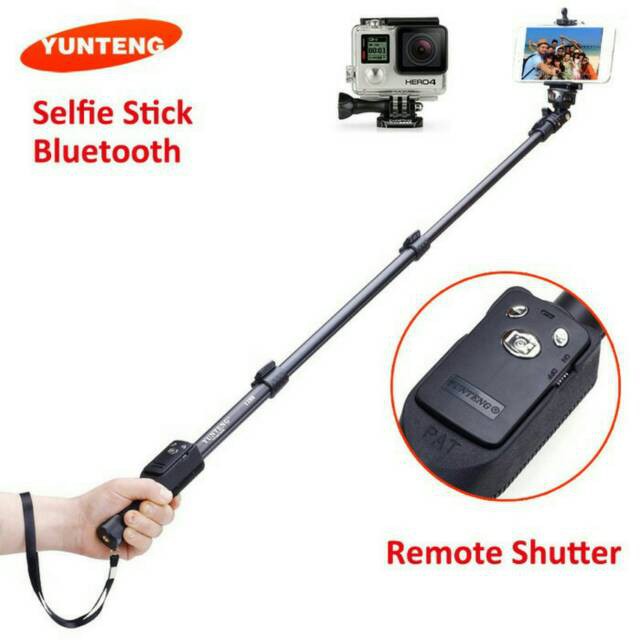 Tongsis Bluetooth Yunteng YT-1288 Selfie Stick Tongsis Bluetooth with Shutter and U Holder YT1288