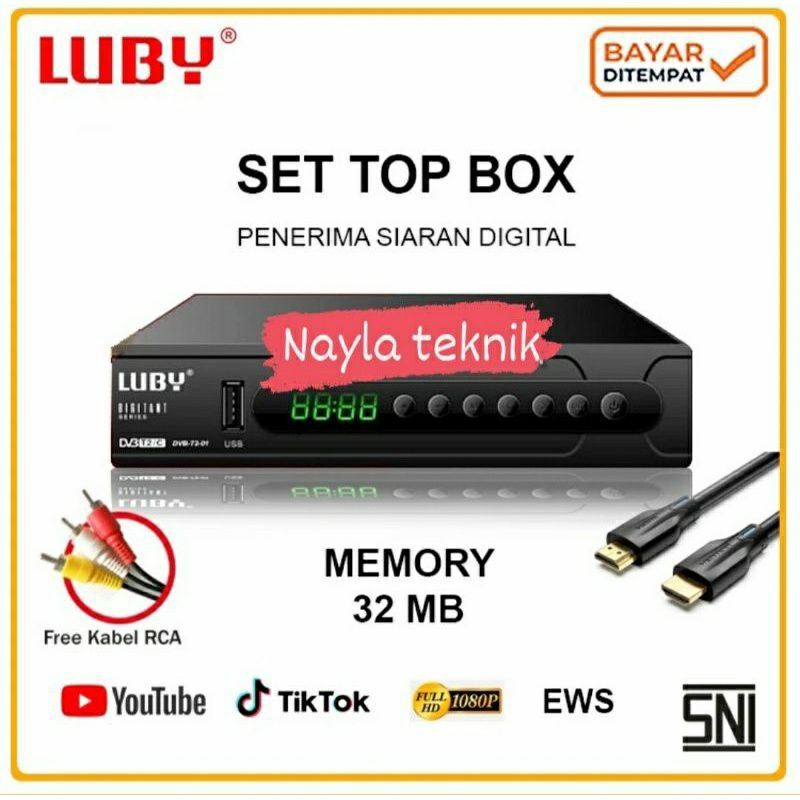 SET TOP BOX TV DIGITAL LUBY  DVB-T2  FULL HD EWS SNI