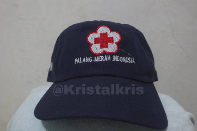 topi PMR dan PMI biru dongker bordir