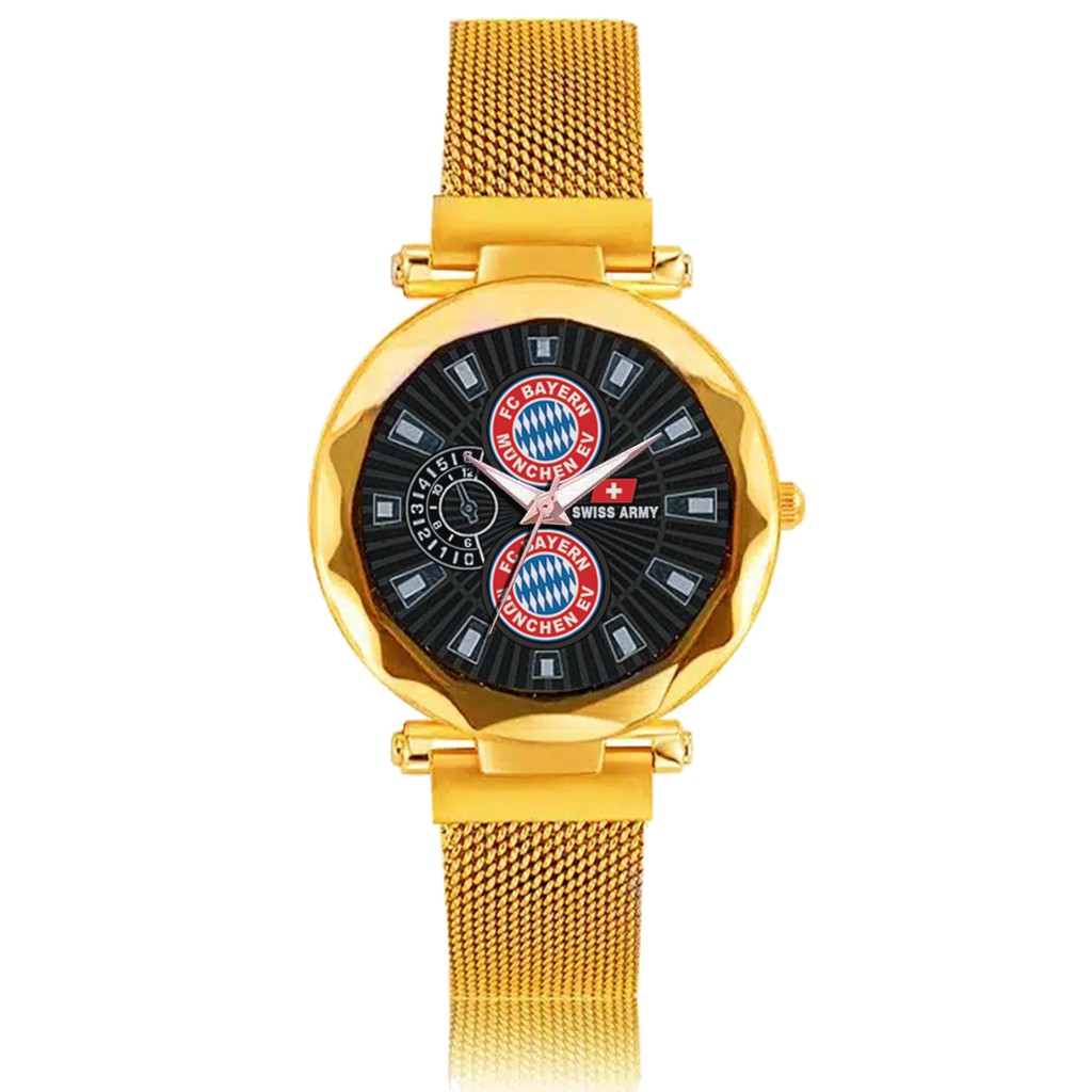 Jam Tangan Wanita Custom - BAYERN MUCHEN FC Hollywood Free Box &amp; Batre Cadangan