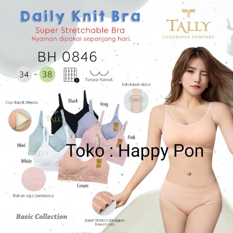 Bra BH rajut tanpa kawat merk Tally 0846