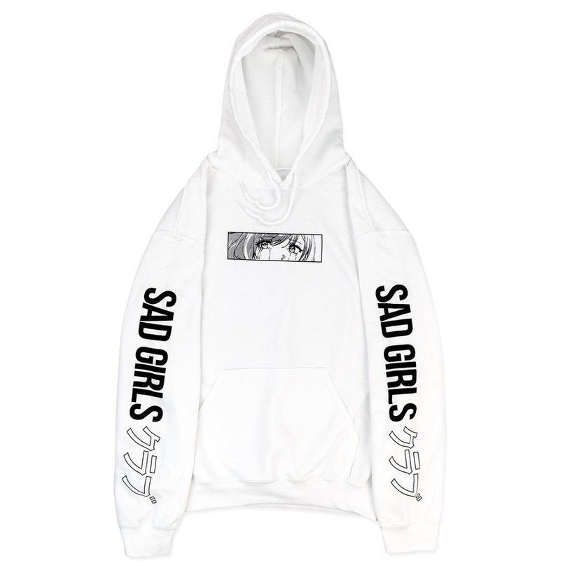 Hoodie SAD Girls Tears White