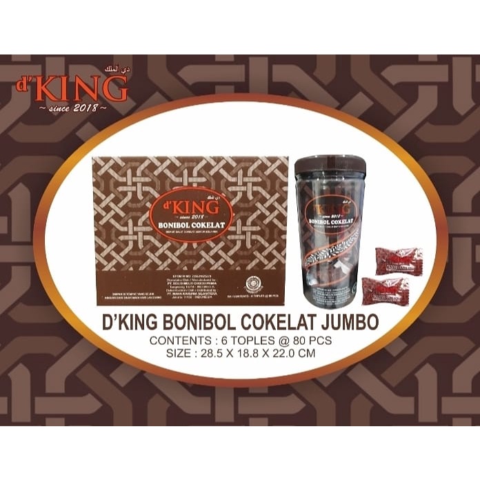 D'King Cokelat Bonibol JUMBO 1 JAR Aneka Rasa Milk I Cokelat I Keju [80pcs]