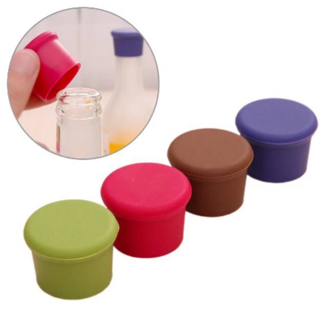 Tutup Botol silicone warna / Tutup Botol Silikon Warna-Warni Polos (BIR)