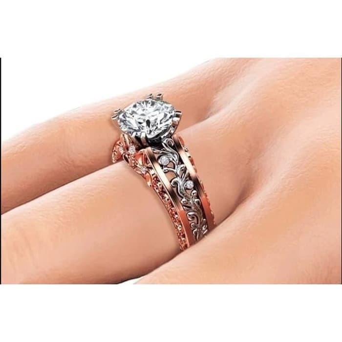 Cincin Wanita Model Mata Tinggi Putih Size 6 7 8