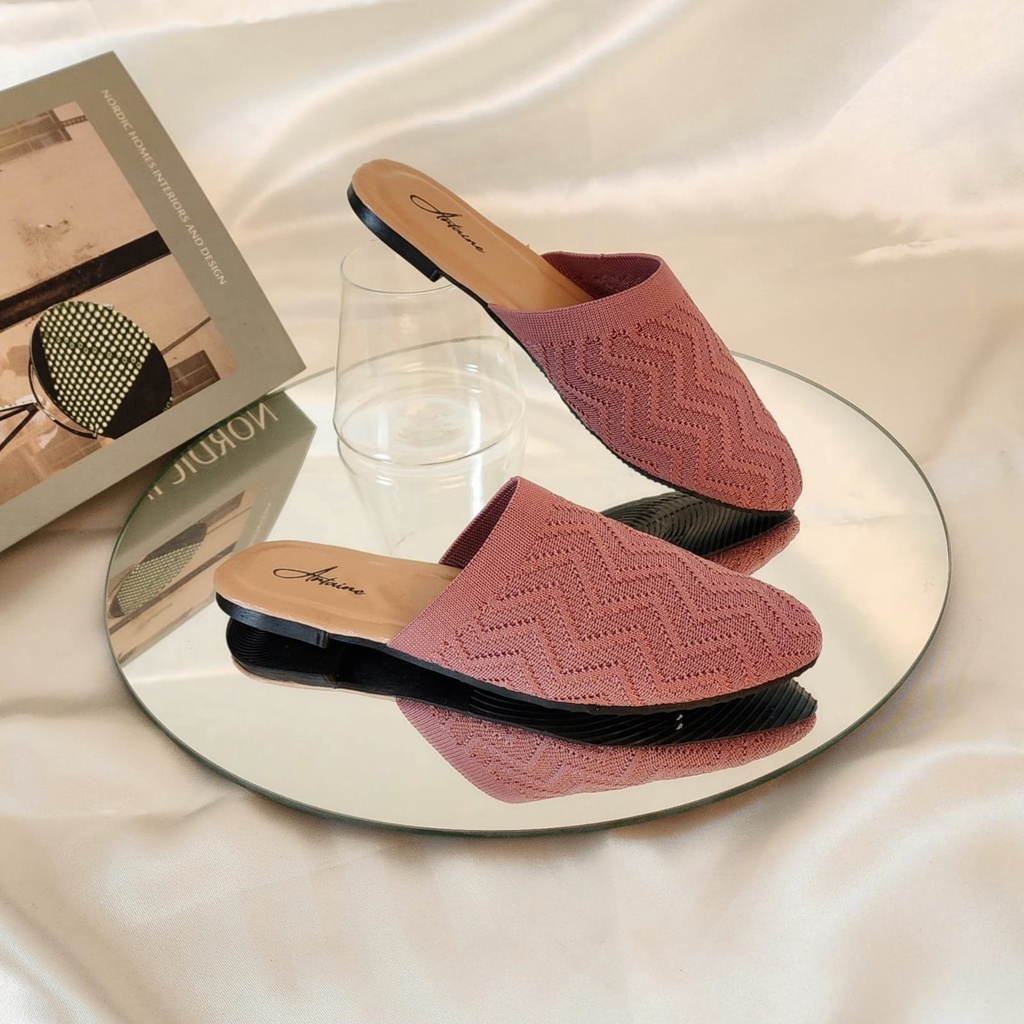 Arlaine- Hazel Sandal Selop Wanita / Selop Wanita / Sandal Rajut Wanita / Sepatu Rajut Wanita Import