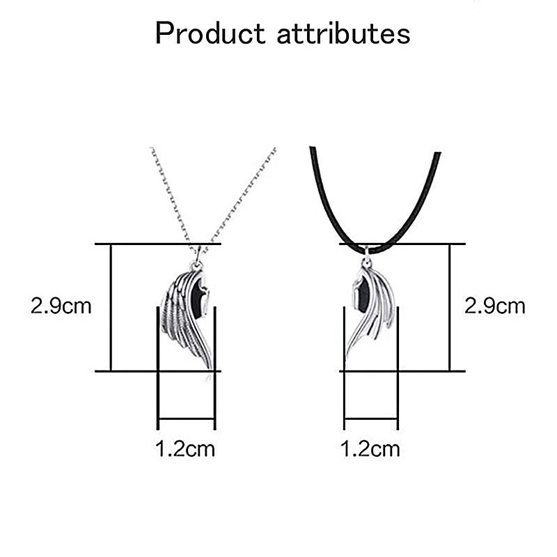 1 Pasang Retro Malaikat Dan Sayap Setan Pasangan Kalung Kepribadian Magnetik Klavikula Rantai Pria Dan Wanita Liontin Perhiasan Aksesoris Hadiah