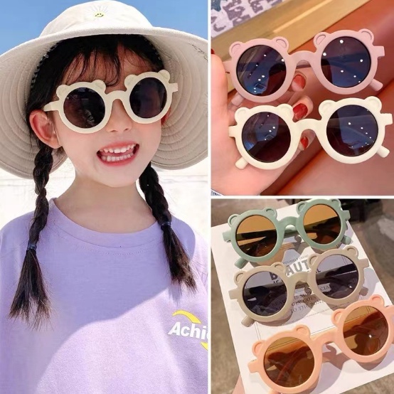 Kacamata Anak Laki Laki Perempuan Korea Bulat Motif Beruang Fashion anak kualitas terbaik KCM1