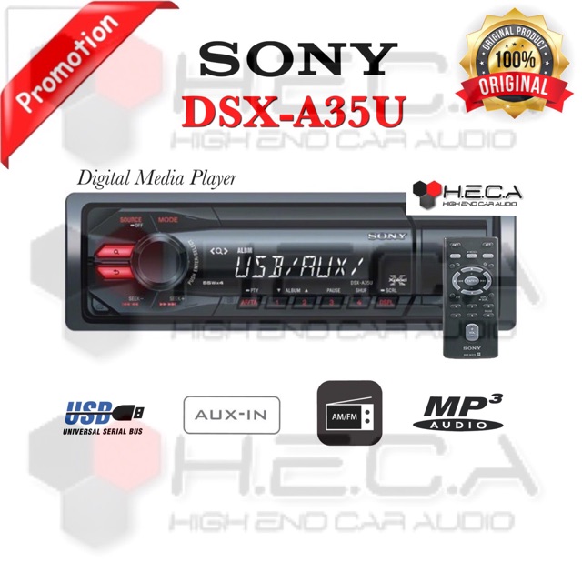 Sony DSX-A35U Single Din DSX A35U Tape Mobil Audio Head Unit USB Radio