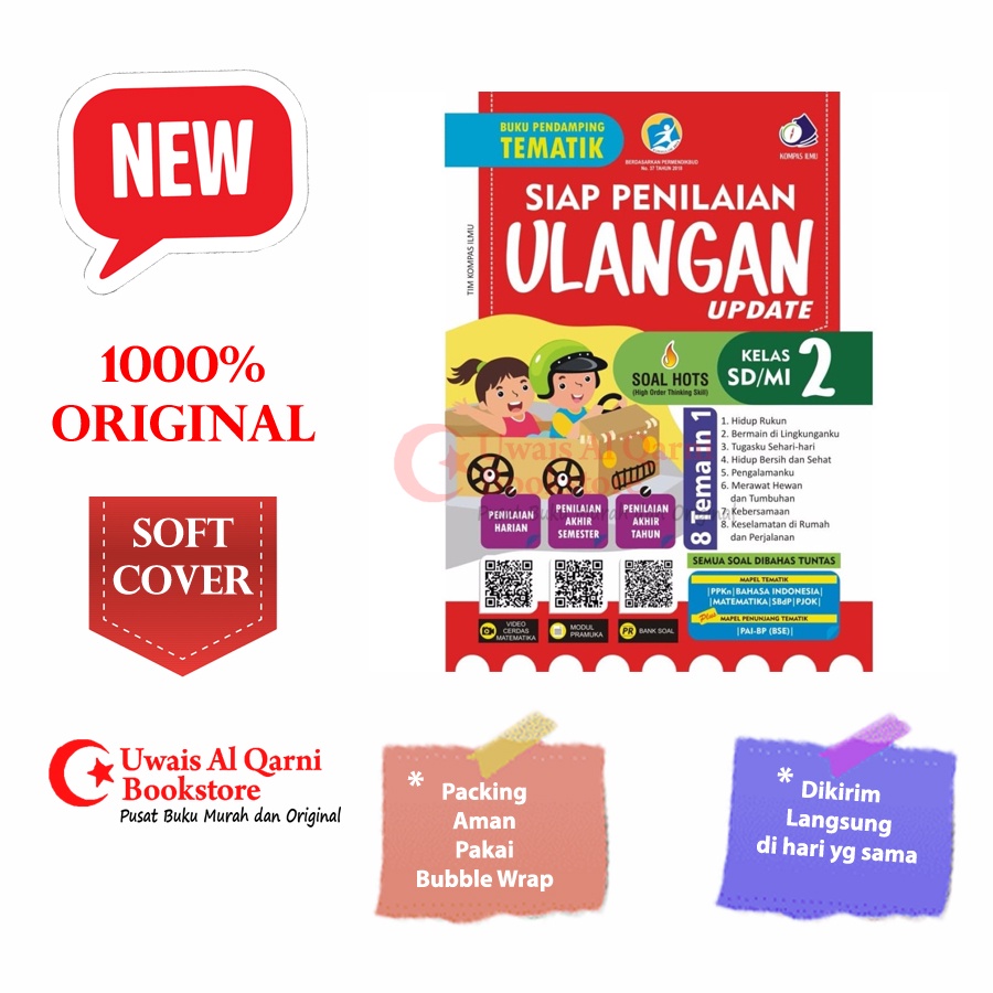BEST SELLER ORIGINAL SIAP PENILAIAN ULANGAN SDMI KLS 2 PENDAMPING TEMATIK - KOMPAS ILMU
