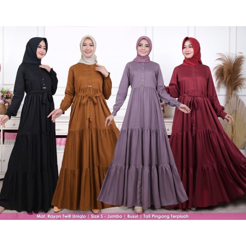 Gamis Rayon  twill uniqlo. gamis mayung