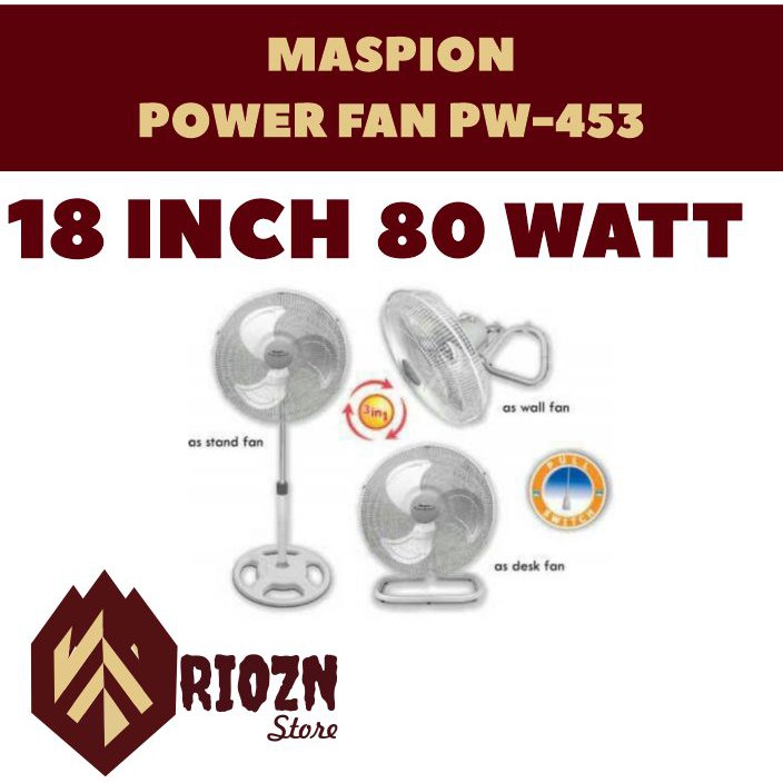 MASPION POWER FAN KIPAS ANGIN INDUSTRI 3 in 1 18" PW 453 maspion pw453