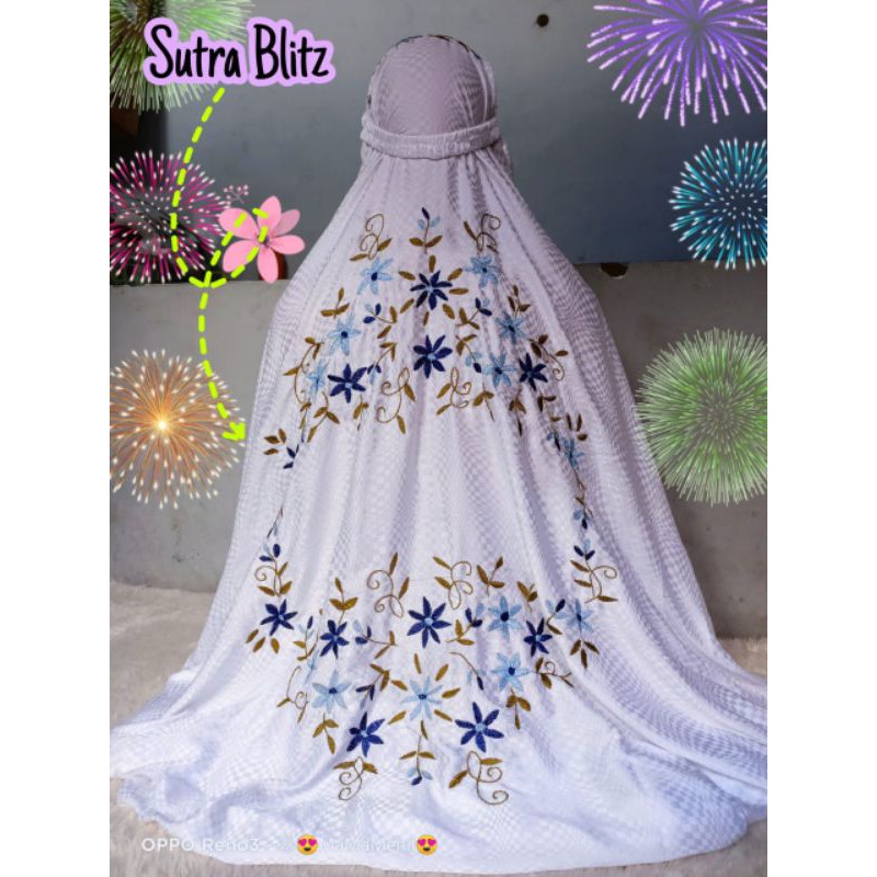 MUKENA TERUSAN DEWASA BAHAN SUTRA BLITZ SULAM BAYANG