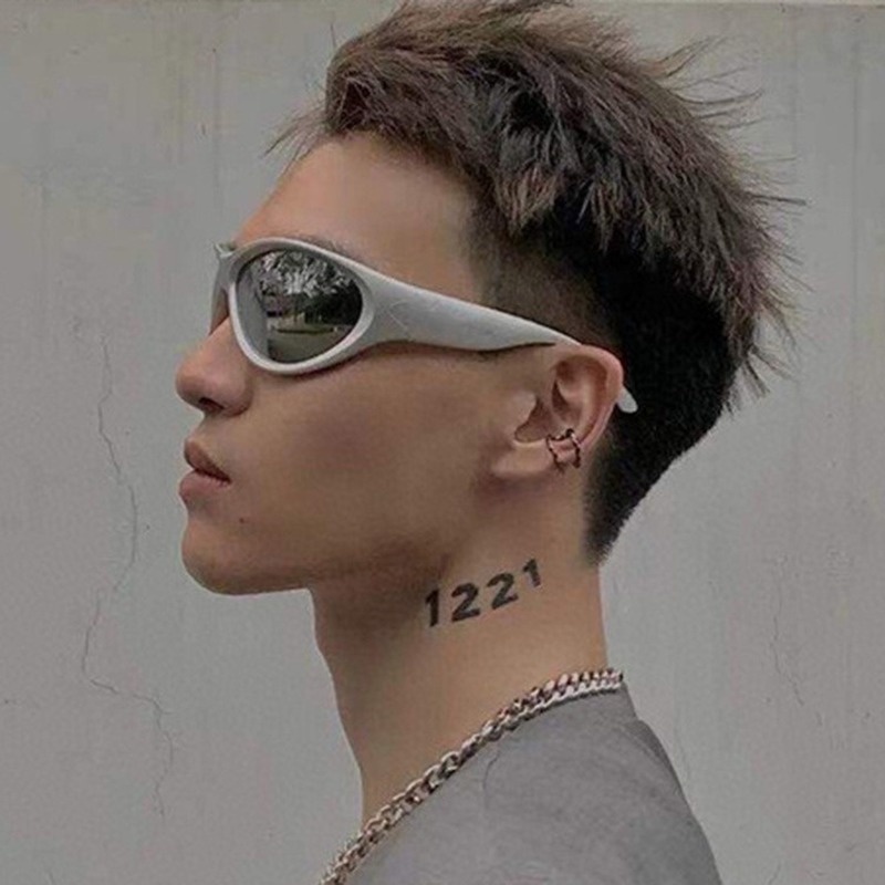 Kacamata Hitam Futuristik Gaya Steampunk Untuk Olahraga