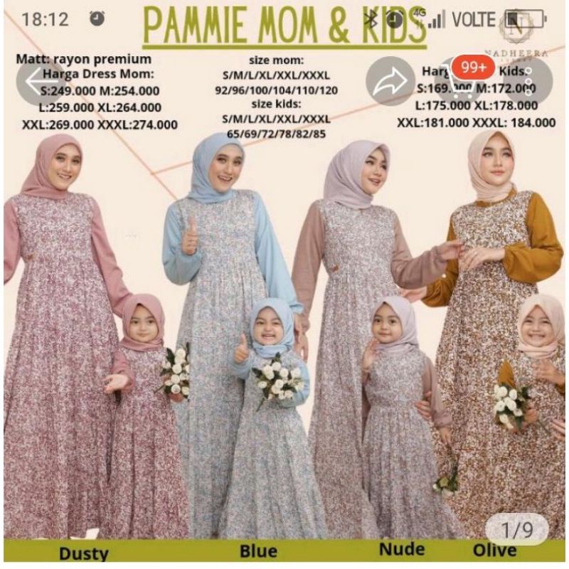 Pammie mom & kids dress Nadheera Luxury