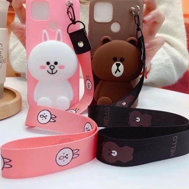 ✈ XIAOMI/ REDMI 4X 4A 5A 6A 7A 8 8A PRO SOFT CASE KARAKTER/ BONEKA DISNEY DOMPET KOIN/ COIN + TALI G