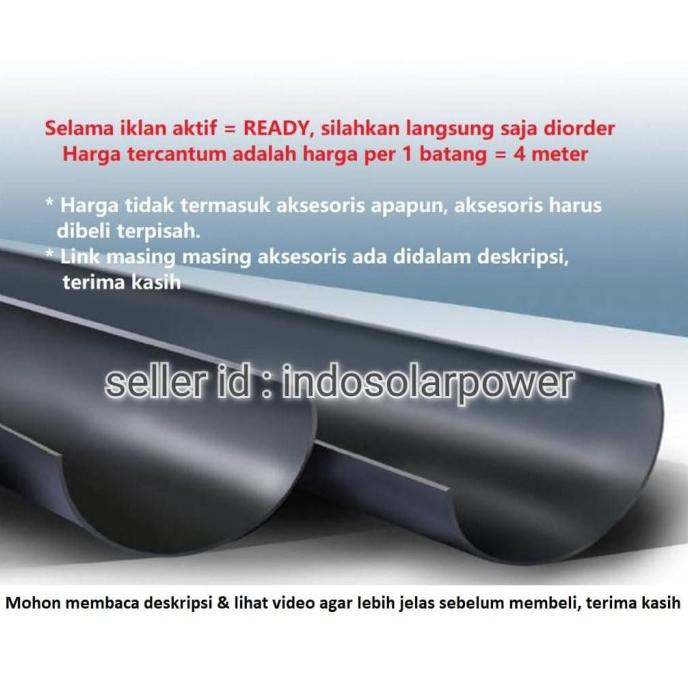 Talang Air PVC Langgeng HR 6" 6 Inch 4m 4 meter Setengah Lingkaran