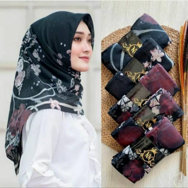 Segi empat button kawe voal premium