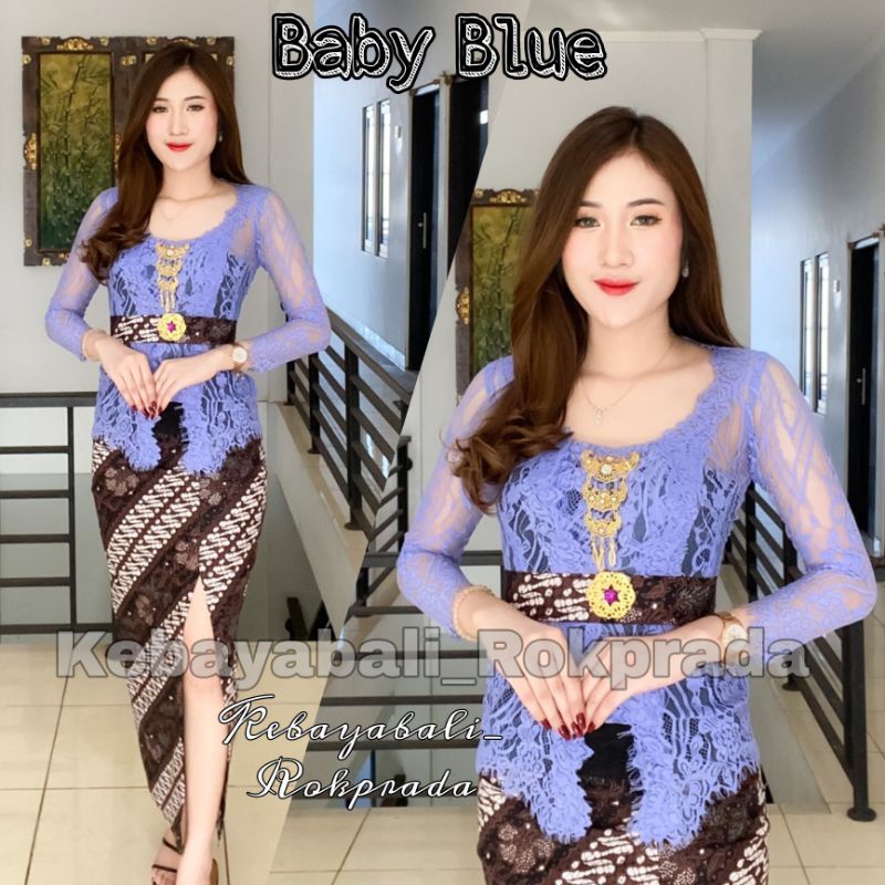 AURA SERIES KEBAYA TEPI DEPAN LENGAN PANJANG MOTIF BUNGA